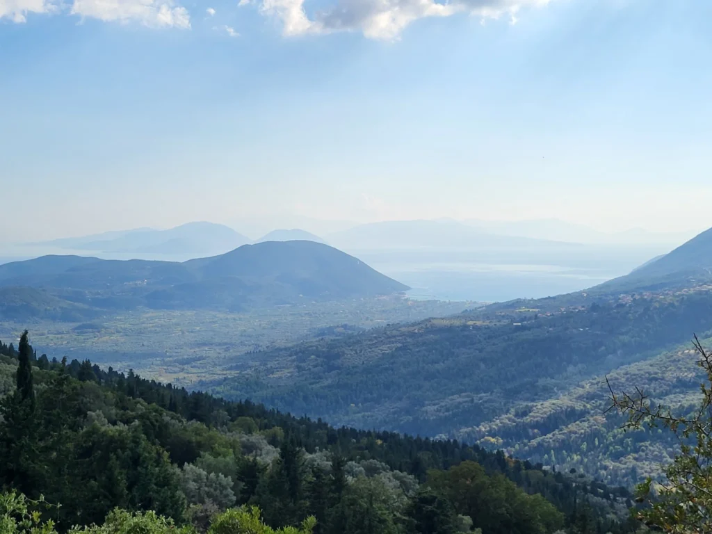 Panoramic view from Nikoli Hill Estate above Vasiliki Lefkada